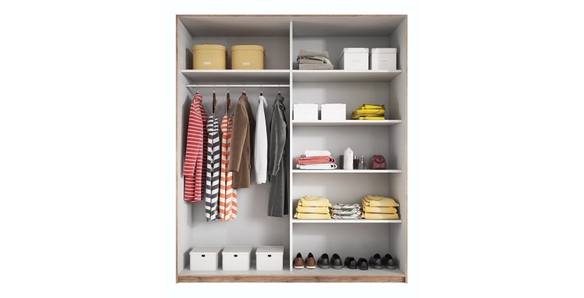 Armoire design 2 portes 200cm couleur chêne foncé. Collection EOS
