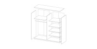 Armoire design 2 portes 200cm couleur chêne foncé. Collection EOS