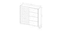 Armoire design 2 portes 200cm couleur chêne foncé. Collection EOS