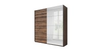Armoire design 2 portes 220cm couleur chêne foncé. Collection EOS
