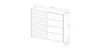 Armoire design 2 portes 220cm couleur chêne foncé. Collection EOS