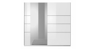 Armoire design 2 portes 200 cm avec miroir. Couleur blanc brillant. Collection EOS