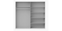 Armoire design 2 portes 200 cm avec miroir. Couleur blanc brillant. Collection EOS
