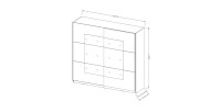 Armoire design 2 portes 200 cm avec miroir. Couleur blanc brillant. Collection EOS
