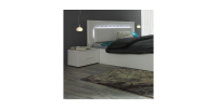 Table de chevets, collection PANAREA. Lot de deux tables de nuit coloris blanc.