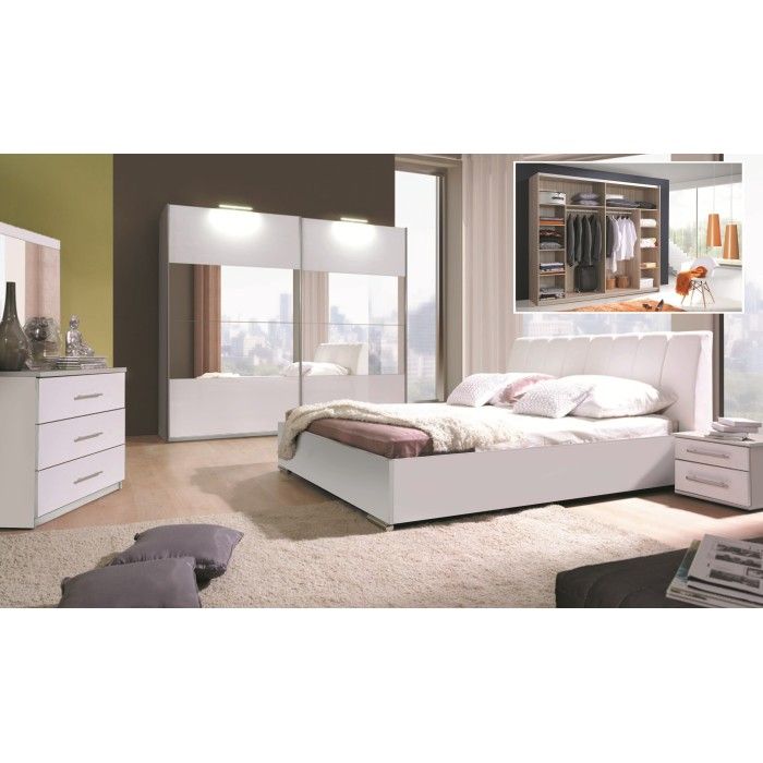 Lit Design en simili cuir VERONA. Couchage 160x200. Lit 2 places et sommier pour chambre à coucher