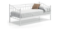 Lit banquette blanc SOBLA 90x200 - Style contemporain