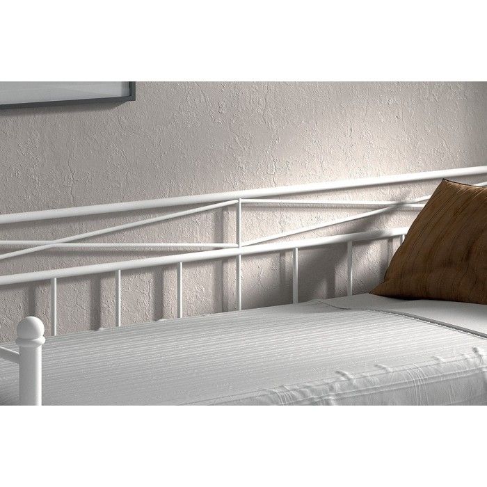 Lit banquette blanc SOBLA 90x200 - Style contemporain
