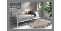 Lit banquette blanc SOBLA 90x200 - Style contemporain