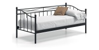 Lit banquette noir SOBLA 90x200 - Style contemporain