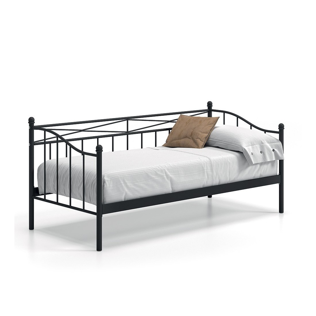 Lit banquette noir SOBLA 90x200 - Style contemporain
