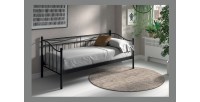 Lit banquette noir SOBLA 90x200 - Style contemporain