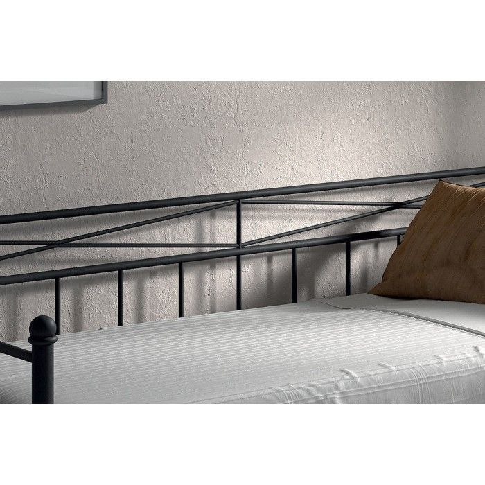 Lit banquette noir SOBLA 90x200 - Style contemporain