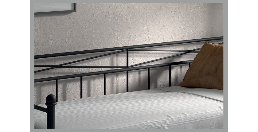 Lit banquette noir SOBLA 90x200 - Style contemporain