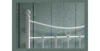 Lit 1 place métal blanc 90x200 SENCHA style contemporain.