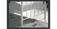 Lit 1 place métal blanc 90x200 SENCHA style contemporain.