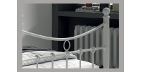 Lit 1 place métal blanc 90x200 SENCHA style contemporain.