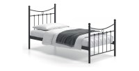 Lit 1 place métal noir 90x200 SENCHA style contemporain.