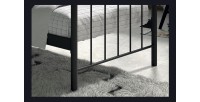 Lit 1 place métal noir 90x200 SENCHA style contemporain.