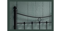 Lit 1 place métal noir 90x200 SENCHA style contemporain.
