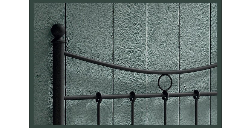 Lit 1 place métal noir 90x200 SENCHA style contemporain.