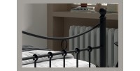 Lit 1 place métal noir 90x200 SENCHA style contemporain.