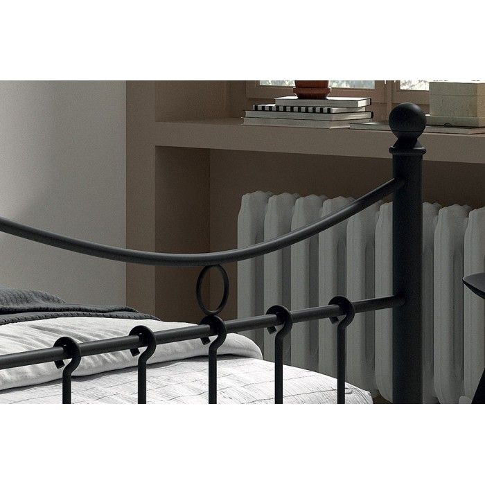 Lit 1 place métal noir 90x200 SENCHA style contemporain.