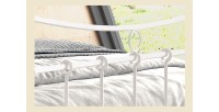Lit 2 places métal blanc 140x200 SENCHA style contemporain.
