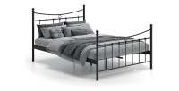 Lit 2 places métal noir 140x200 SENCHA style contemporain.