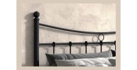 Lit 2 places métal noir 140x200 SENCHA style contemporain.