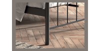 Lit 2 places métal noir 140x200 SENCHA style contemporain.