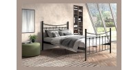 Lit 2 places métal noir 140x200 SENCHA style contemporain.