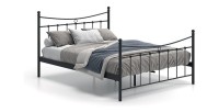 Lit 2 places métal noir 160x200 SENCHA style contemporain.