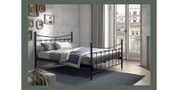 Lit 2 places métal noir 160x200 SENCHA style contemporain.