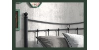 Lit 2 places métal noir 160x200 SENCHA style contemporain.