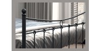 Lit 2 places métal noir 160x200 SENCHA style contemporain.