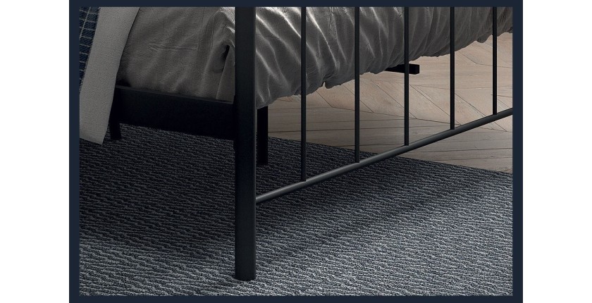 Lit 2 places métal noir 160x200 SENCHA style contemporain.
