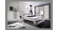 Lit adulte 180x200 collection IRINA. Chevets intégrés. Coloris gris clair et gris foncé