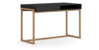 Bureau GEILO style scandinave avec tiroir et niche. Coloris noir et hêtre