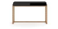 Bureau GEILO style scandinave avec tiroir et niche. Coloris noir et hêtre