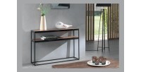 Console salon GOA en bois massif. Meuble style industriel