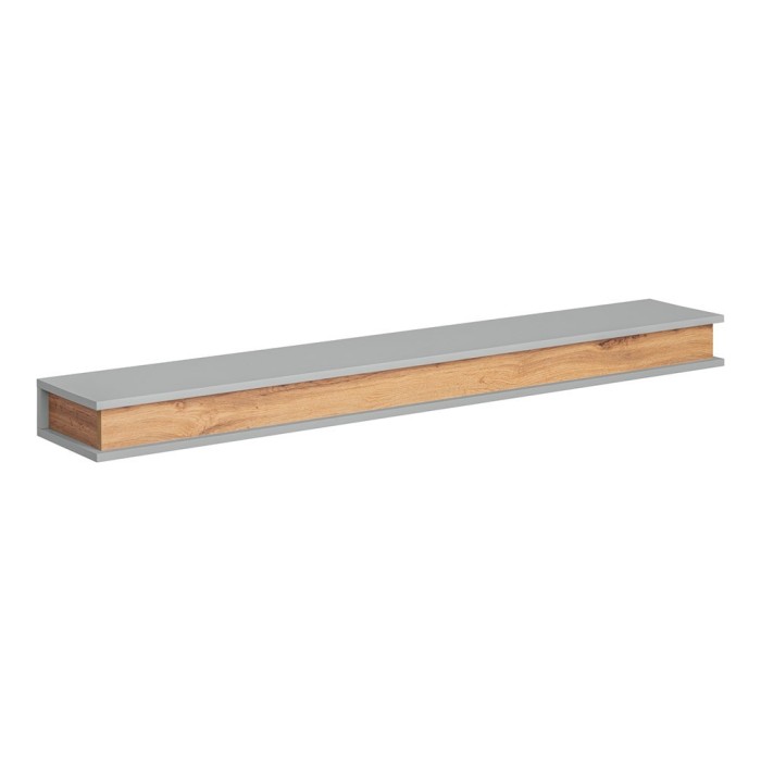 Étagère murale design MUNICH, 150 cm, design et moderne, coloris gris et chêne