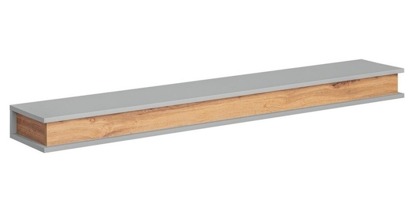 Étagère murale design MUNICH, 150 cm, design et moderne, coloris gris et chêne