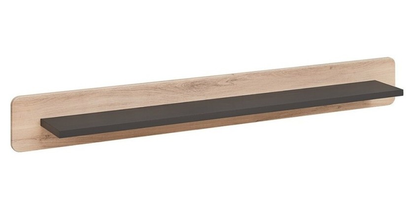 Étagère murale design OASIS, 160 cm, design et moderne, coloris gris anthracite et chêne