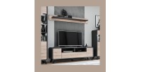Étagère murale design OASIS, 160 cm, design et moderne, coloris gris anthracite et chêne