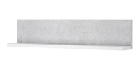 Étagère murale design 150cm coloris blanc et gris effet béton. Collection BERGAME.