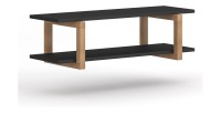 Étagère murale design 80cm coloris noir et hêtre. Collection GEILO.