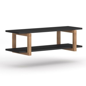 Étagère murale design 80cm coloris noir et hêtre. Collection GEILO.