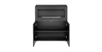 Commode avec cheminée bio-éthanol - COMINA - Façades noires brillantes