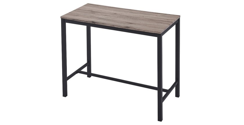 Table de bar BASTILLE - 120x60x95cm - Bois & Mat noir